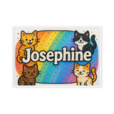 Josephine Name Art - Colorful Cats personalized wall print for kids