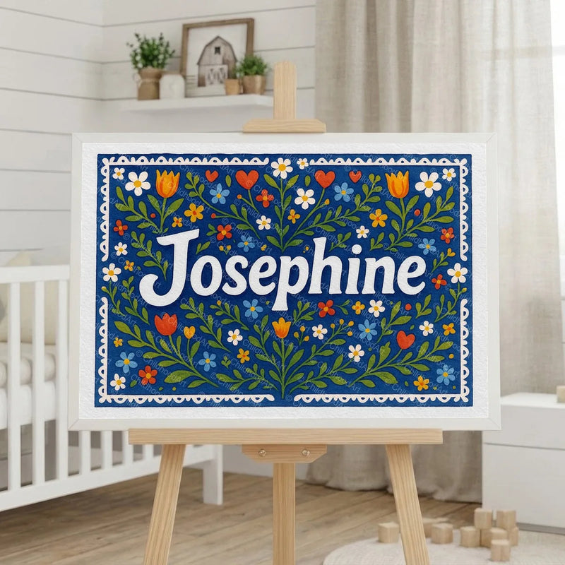 Calm personalized name art for Josephine