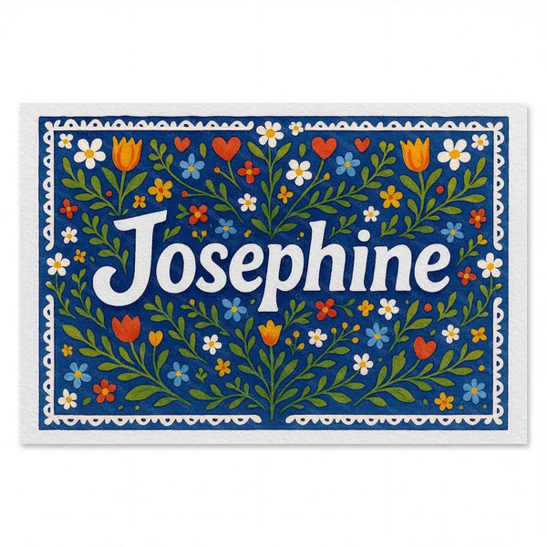 Josephine Name Art - Floral Farmhouse Personalized Wall Art