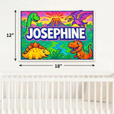 Josephine Name Art - Dinosaur Adventure personalized wall print for kids