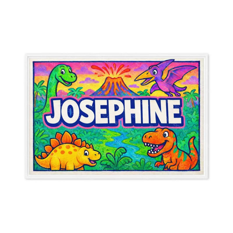 Josephine Name Art - Dinosaur Adventure personalized wall print for kids