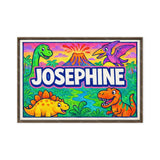 Josephine Name Art - Dinosaur Adventure personalized wall print for kids