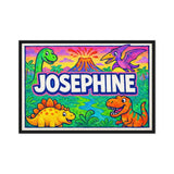 Josephine Name Art - Dinosaur Adventure personalized wall print for kids
