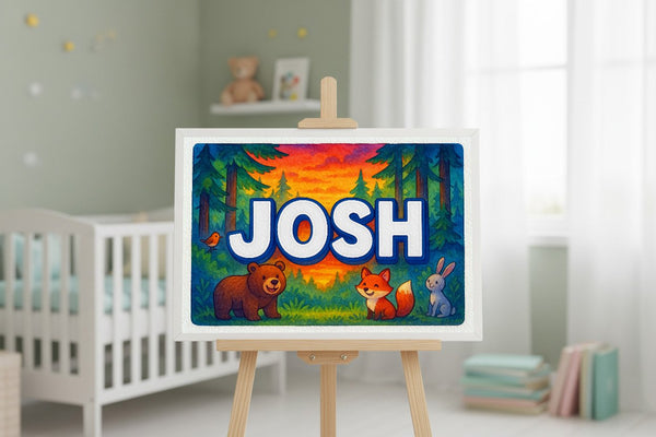 Josh’s Personalized Forest Friends Art