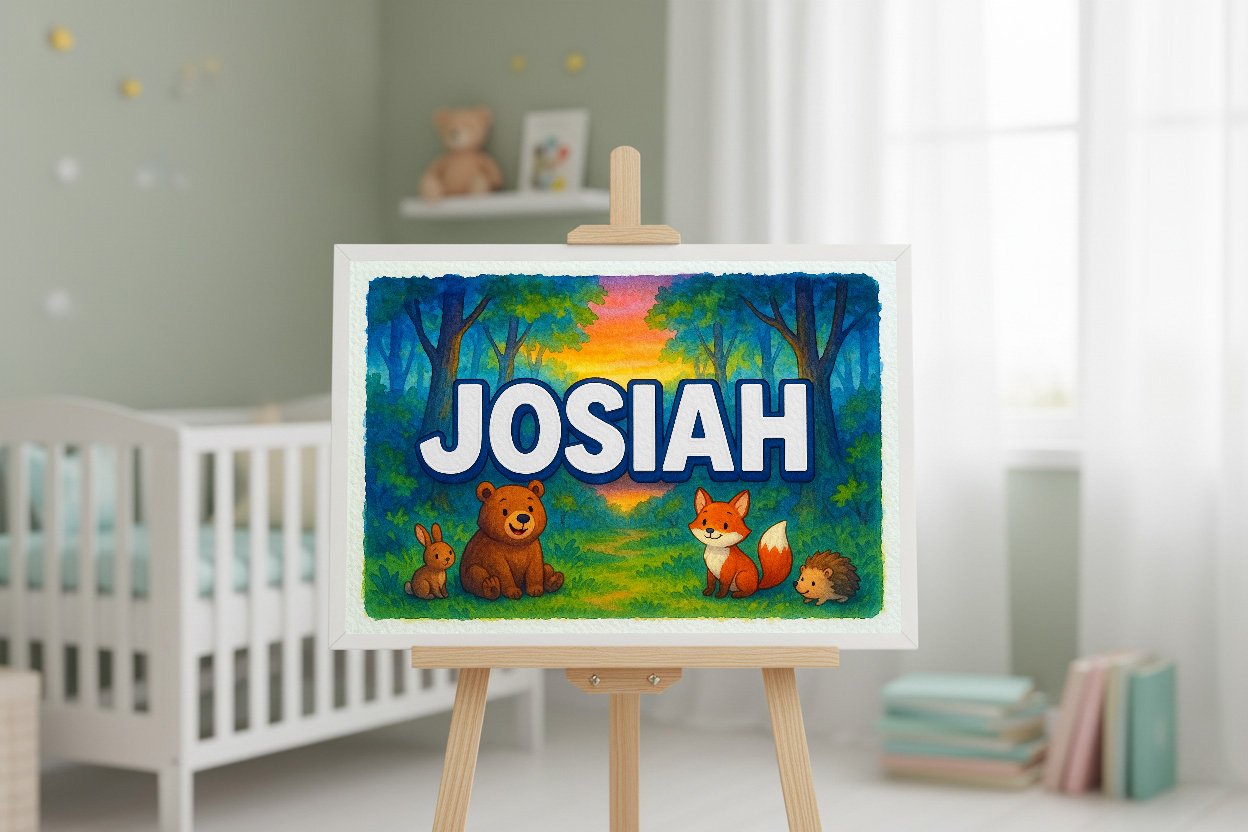Personalized name art for Josiah
