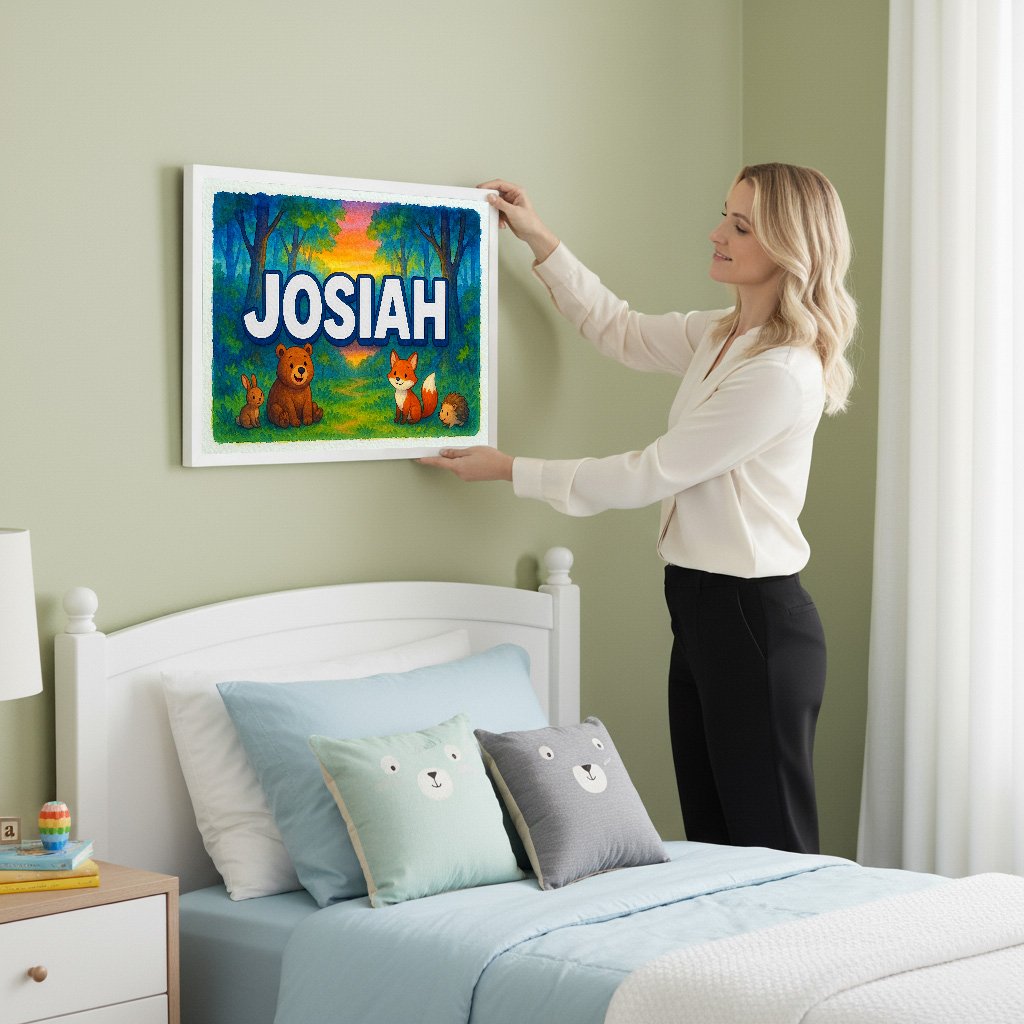 Personalized name art for Josiah