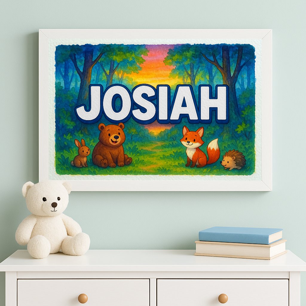 Personalized name art for Josiah