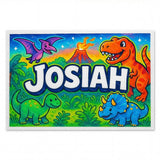 Josiah Name Art - Dinosaur Adventure personalized wall print for kids