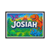 Josiah Name Art - Dinosaur Adventure personalized wall print for kids