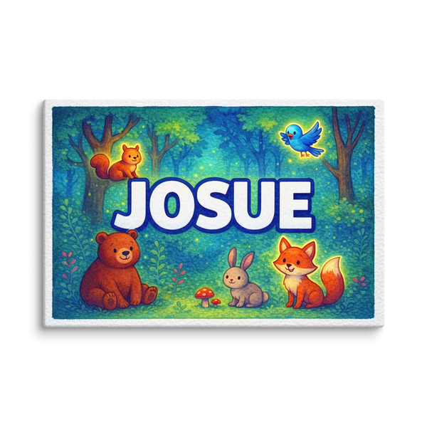 Josue Name Art - Forest Friends Personalized Wall Art