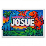 Josue Name Art - Dinosaur Adventure personalized wall print for kids