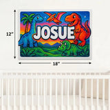 Josue Name Art - Dinosaur Adventure personalized wall print for kids