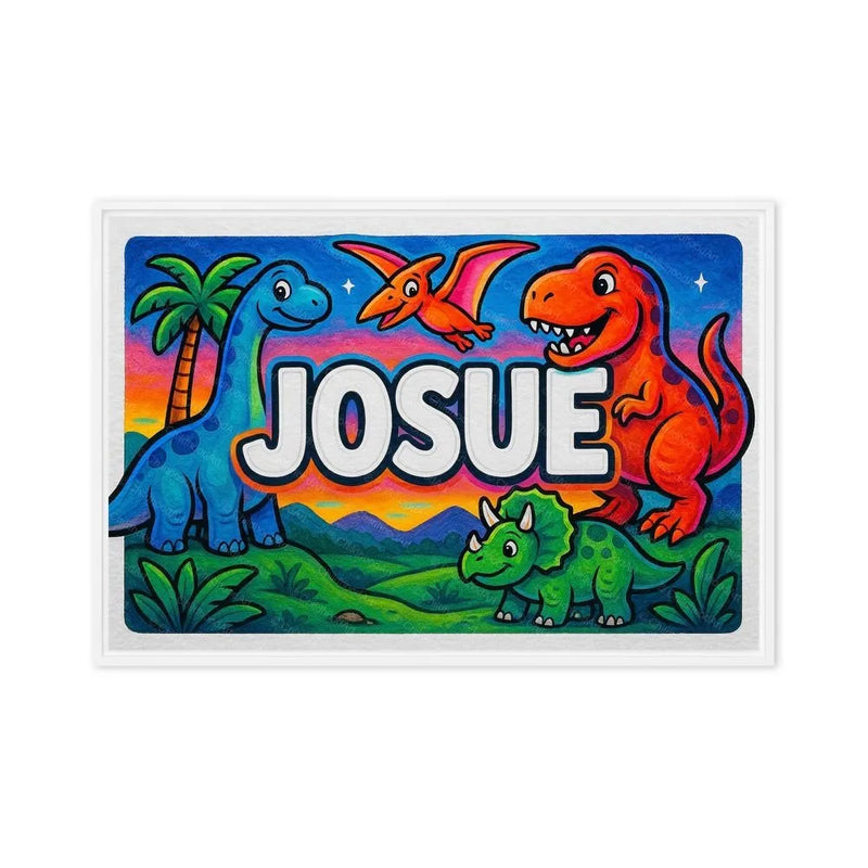 Josue Name Art - Dinosaur Adventure personalized wall print for kids