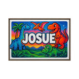 Josue Name Art - Dinosaur Adventure personalized wall print for kids