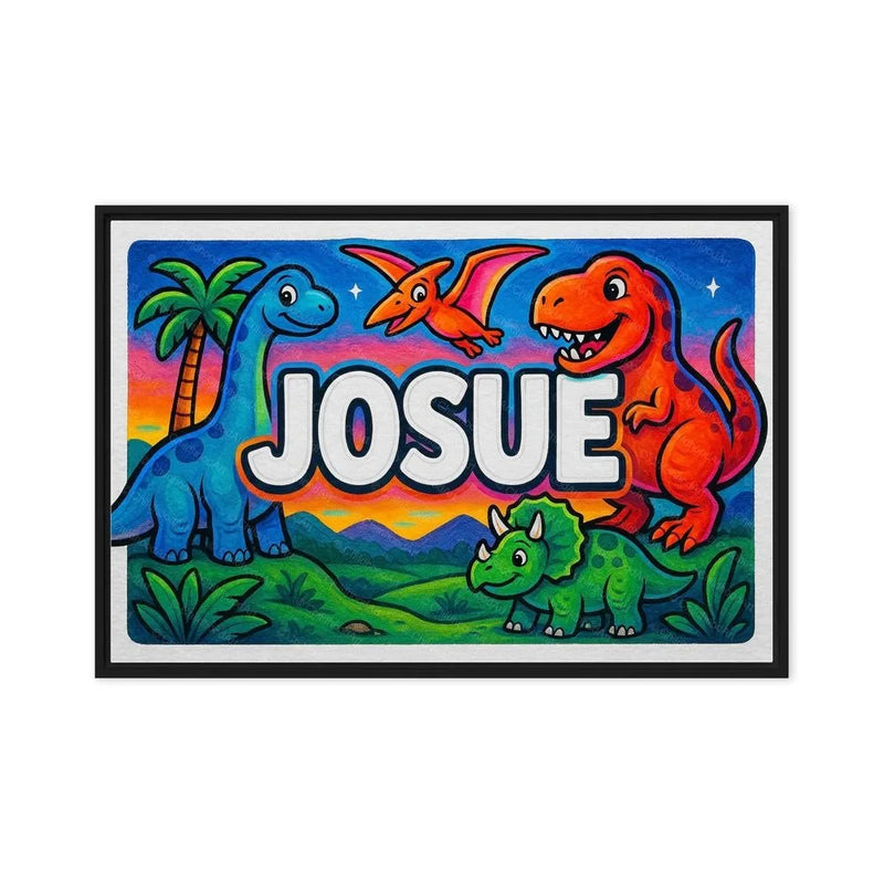 Josue Name Art - Dinosaur Adventure personalized wall print for kids
