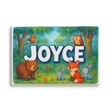 Joyce Name Art - Forest Friends personalized wall print for kids