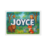 Joyce Name Art - Forest Friends personalized wall print for kids