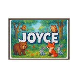 Joyce Name Art - Forest Friends personalized wall print for kids
