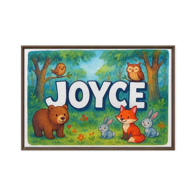 Joyce Name Art - Forest Friends personalized wall print for kids