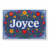 Joyce Name Art - Floral Farmhouse personalized wall print for kids