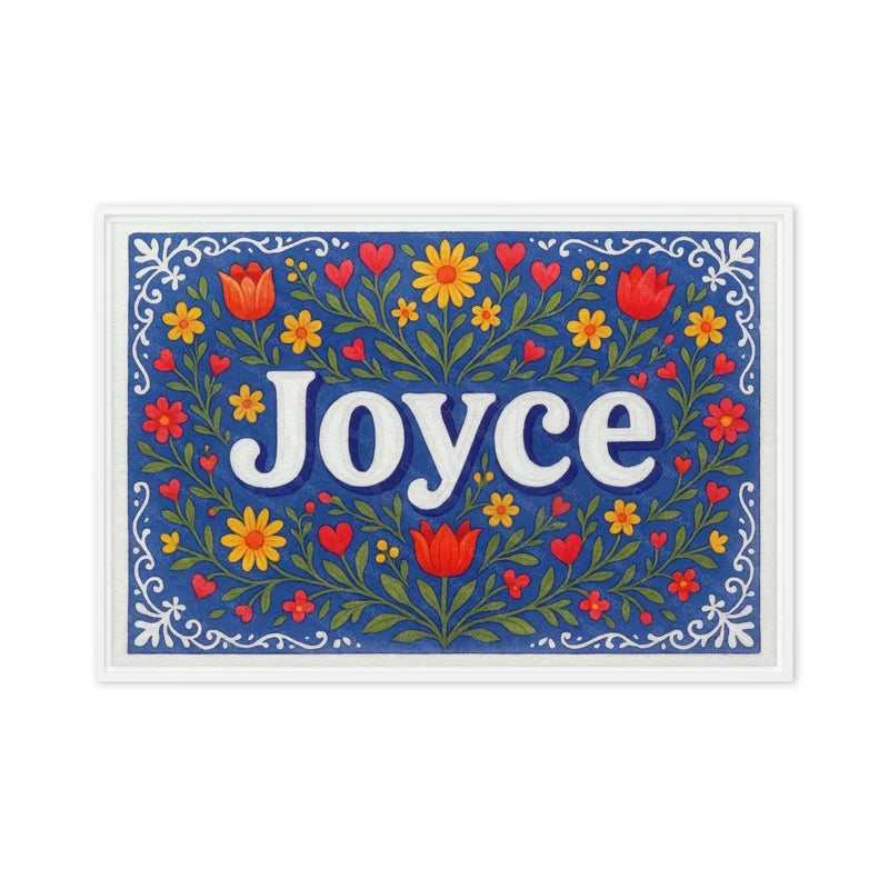 Joyce Name Art - Floral Farmhouse personalized wall print for kids