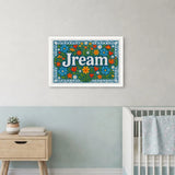 Jream Name Art - Floral Farmhouse personalized wall print for kids