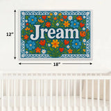 Jream Name Art - Floral Farmhouse personalized wall print for kids