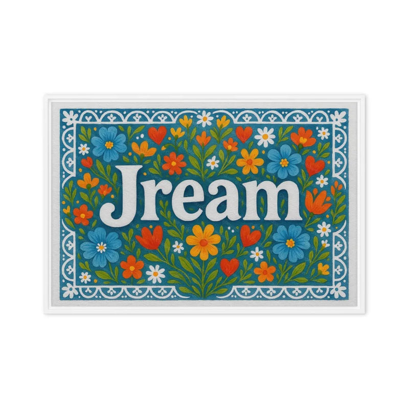 Jream Name Art - Floral Farmhouse personalized wall print for kids