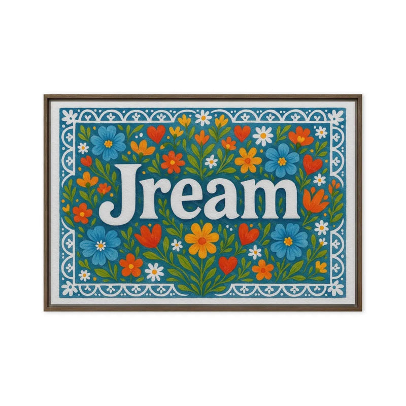 Jream Name Art - Floral Farmhouse personalized wall print for kids