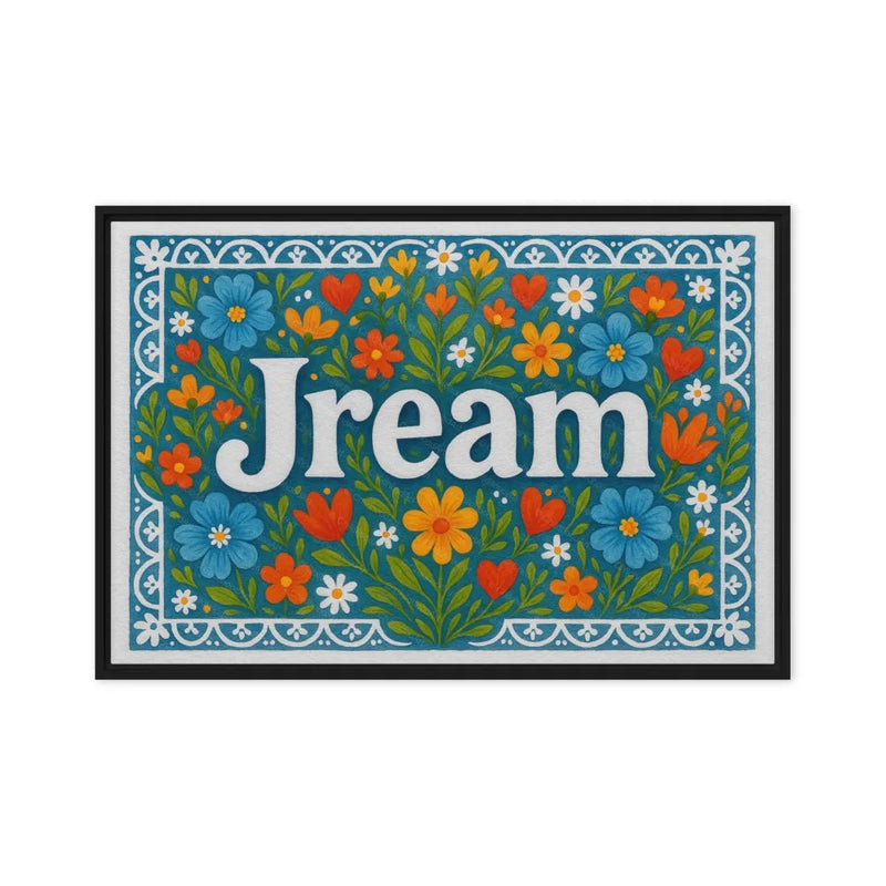Jream Name Art - Floral Farmhouse personalized wall print for kids