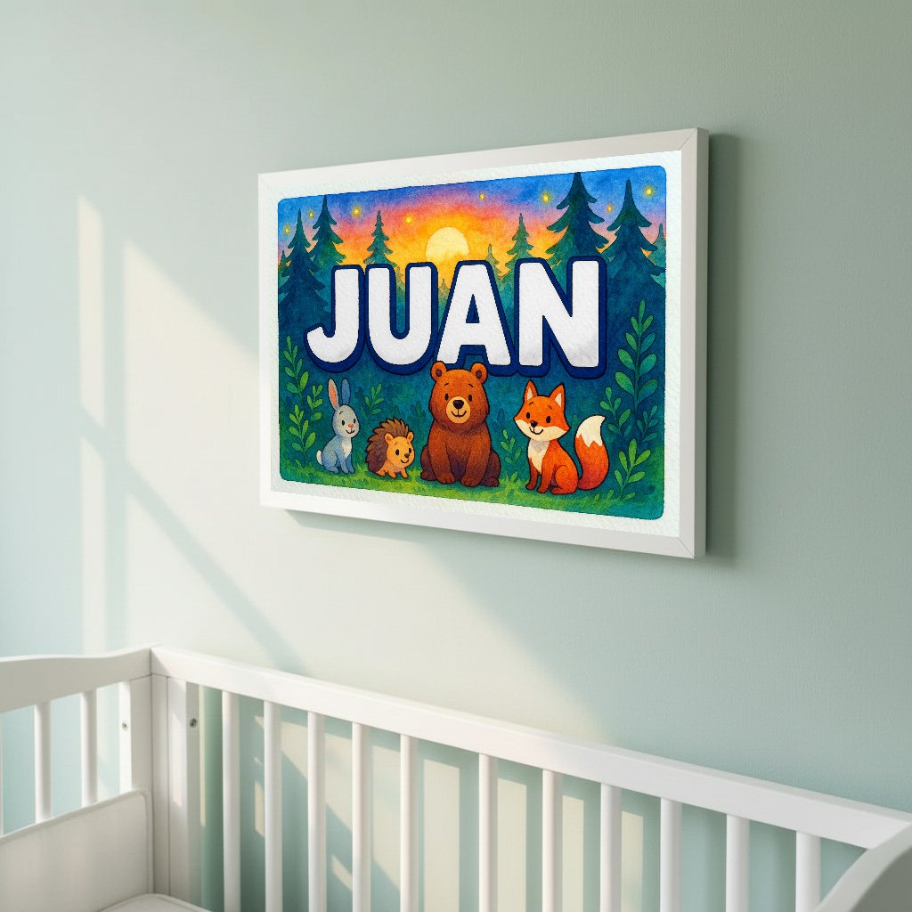 Personalized name art for Juan