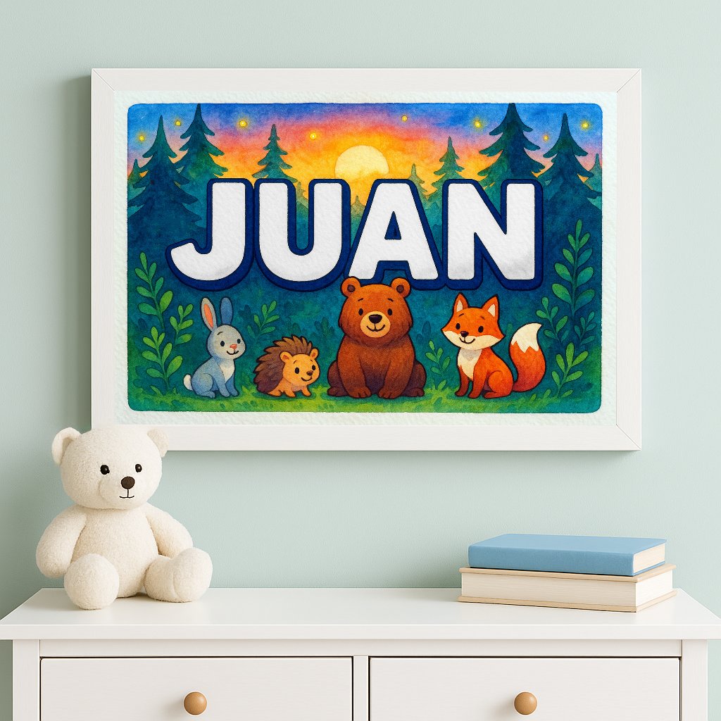 Personalized name art for Juan