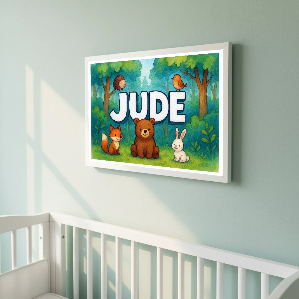Personalized name art for Jude