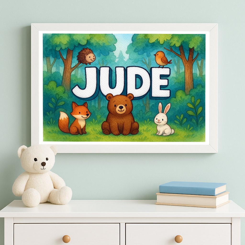 Personalized name art for Jude