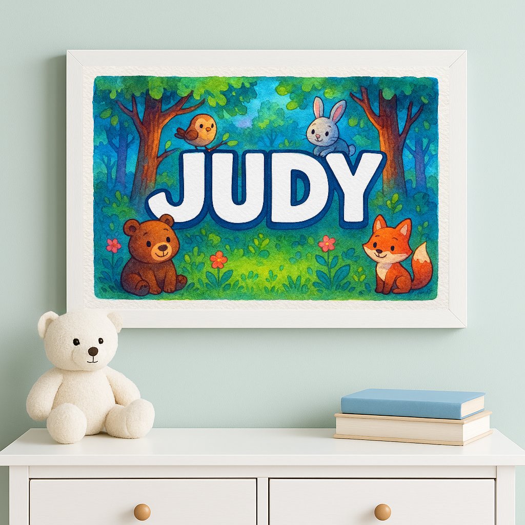 Personalized name art for Judy