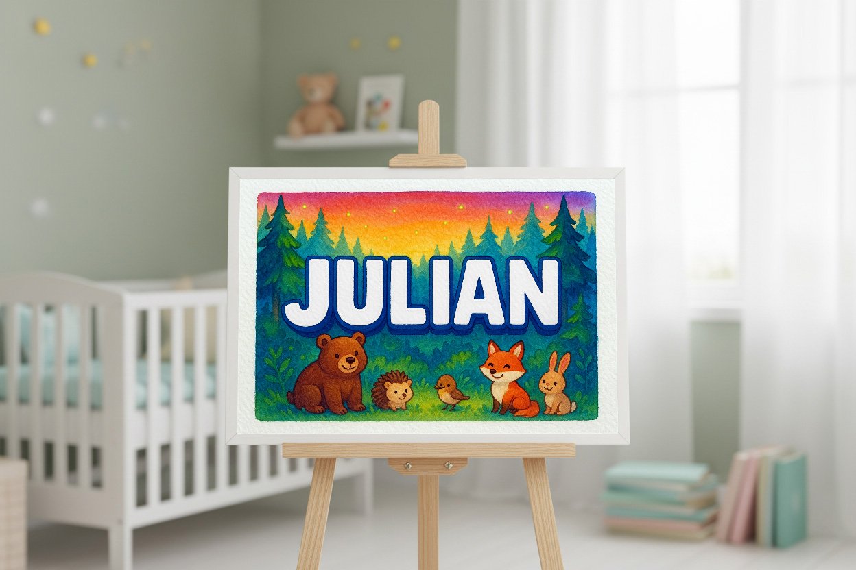 Personalized name art for Julian