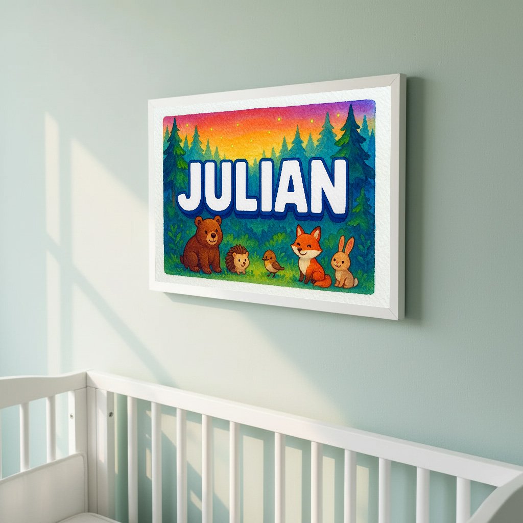 Personalized name art for Julian