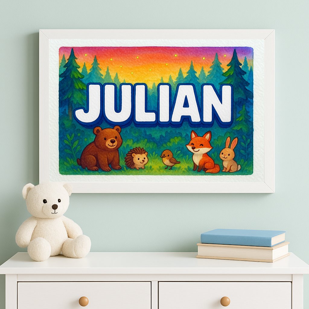 Personalized name art for Julian