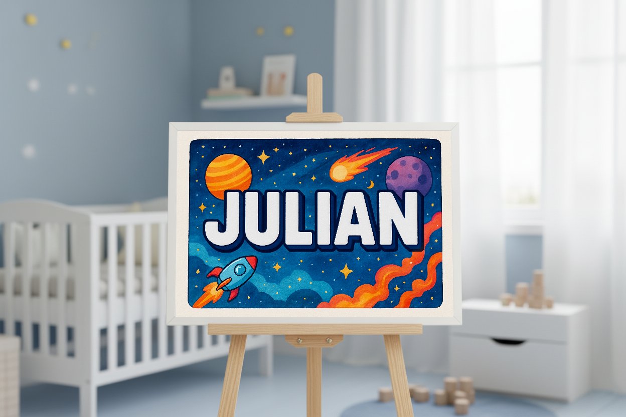 Personalized name art for Julian