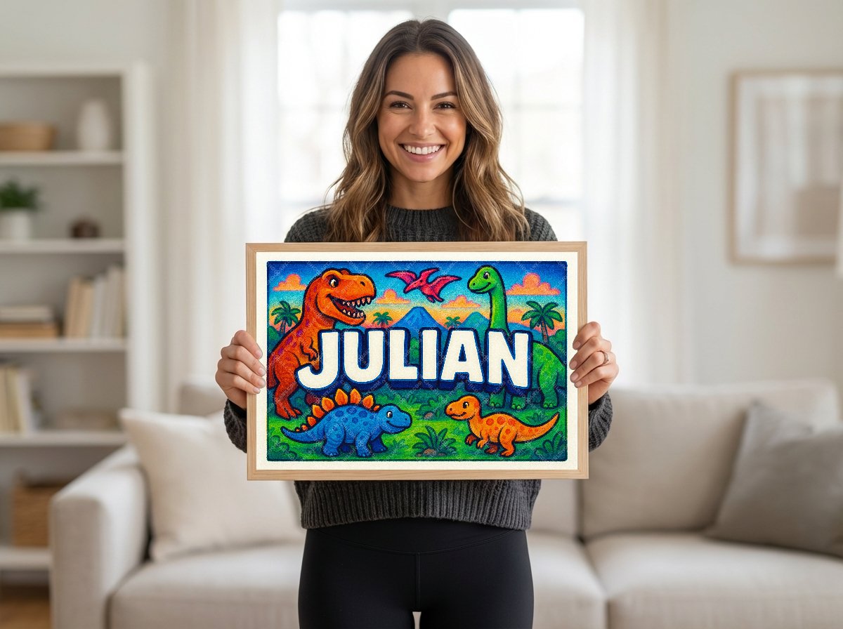 Personalized name art for Julian
