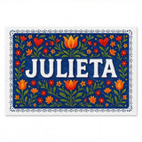 Julieta Name Art - Floral Farmhouse personalized wall print for kids