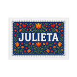 Julieta Name Art - Floral Farmhouse personalized wall print for kids