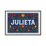 Julieta Name Art - Floral Farmhouse personalized wall print for kids