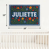 Juliette Name Art - Floral Farmhouse personalized wall print for kids