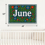 June Name Art - Floral Farmhouse personalized wall print for kids