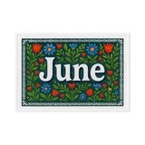 June Name Art - Floral Farmhouse personalized wall print for kids
