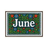June Name Art - Floral Farmhouse personalized wall print for kids