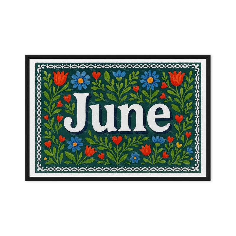 June Name Art - Floral Farmhouse personalized wall print for kids