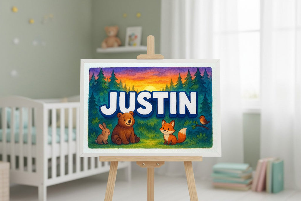 Personalized name art for Justin
