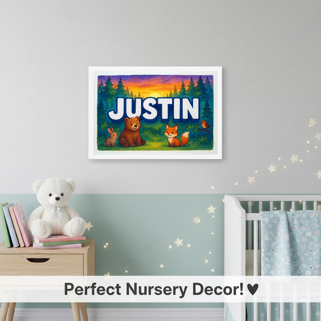 Personalized name art for Justin